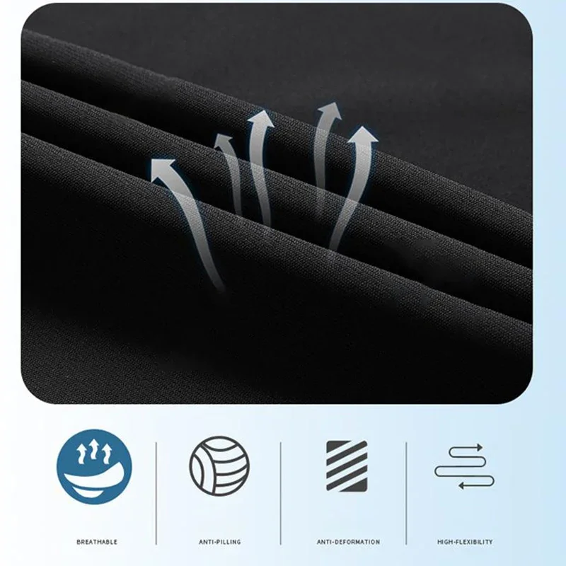 夏のビジネスアイスシルク男性パンツストレート弾性ウエスト黒グレーズボン通気性シンプルな男性服カジュアルスーツパンツ