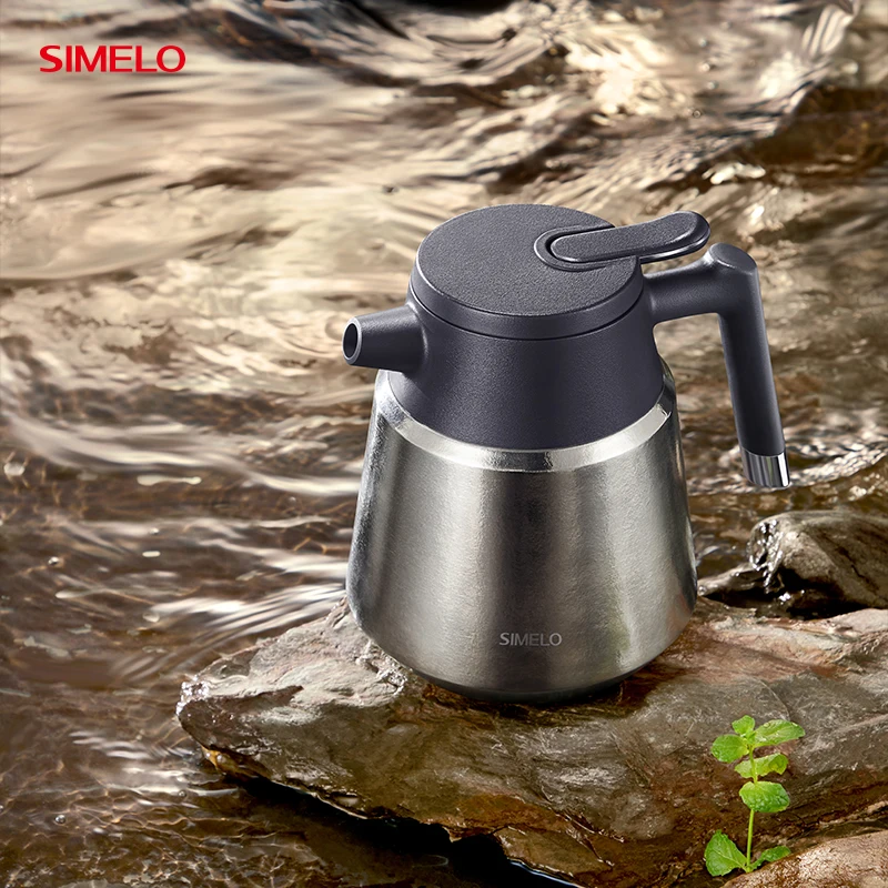 

SIMELO Pure Titanium Vacuum Insulated Thermos Kettle Large Capacity 1200/1800ML Stewed Tea Pot Warm Bottle for Outdoor Travel