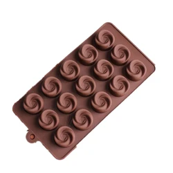 Silicone Flower Rose Swirl Shape Chocolate Mold Jelly Cany Ice Mold Cake Moulds Bake Ware D595