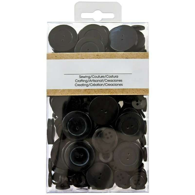 

Value Black Assorted Sew Thru & Shank Buttons, 4 Ounces