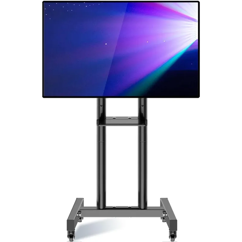 

Mobile TV Stand with Wheels for 26-60 Inch Flat Curved TVs & Monitors, Rolling TV Cart Max VESA 400x400mm up to 90 lbs
