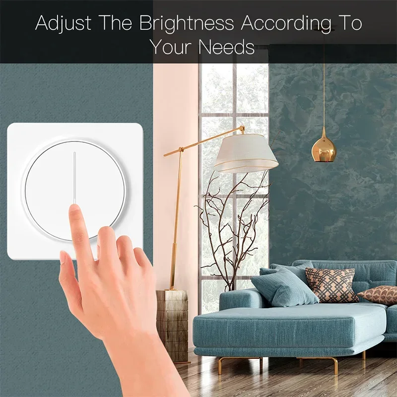 Imagem -02 - Wifi Zigbee Inteligente Rotativo Toque Dimmer Switch Smart Lifetuya App Controle de Voz Remoto sem Fio Trabalho com Alexa Google Assistente