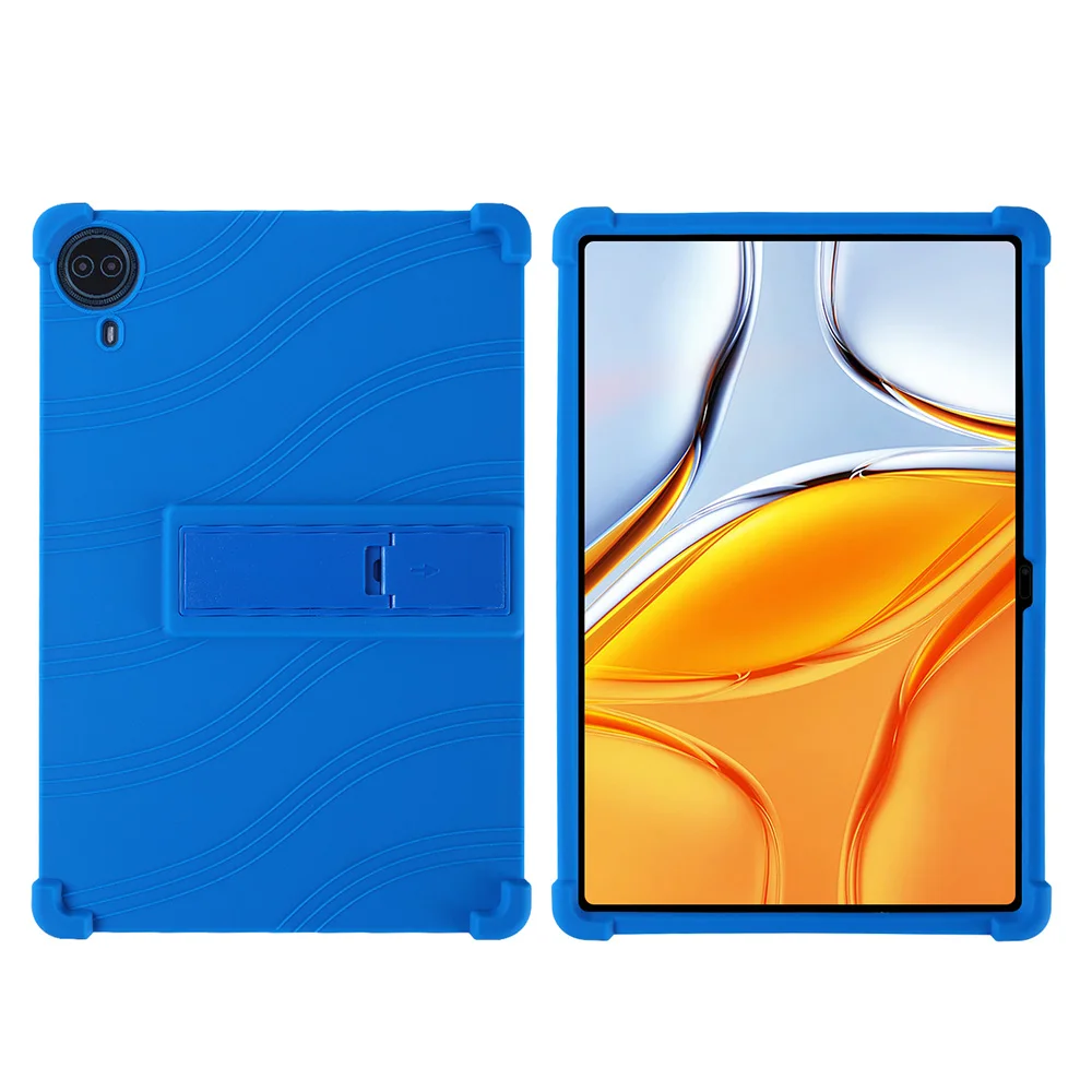 

For Teclast T70 Case Adjustable Kickstand Silicone Tablet Protective Cover - Dark Blue