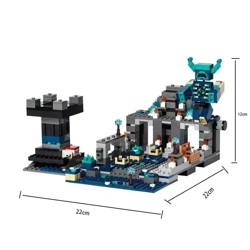 852pcs Minecrafta Deep Dark Battle เมืองโบราณอัศวิน Sound GUARD Village House Building Blocks สําหรับของขวัญเด็กของเล่น