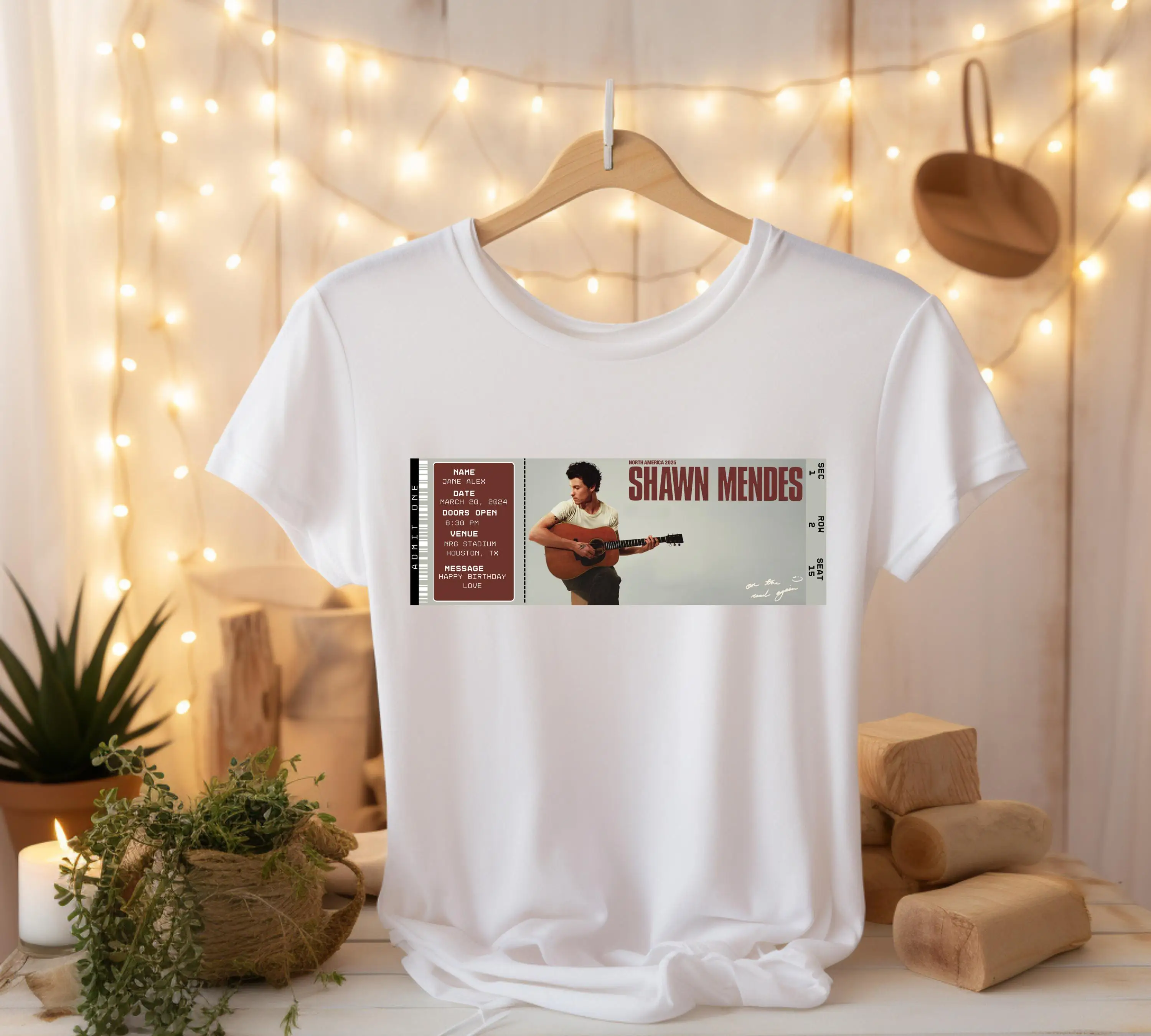 على الطريق مرة أخرى جولة 2025 تي شيرت جديد في الموضة عادية فضفاضة قصيرة الأكمام الجولة الرقبة عالية الجودة ملابس الشارع شون مينديز