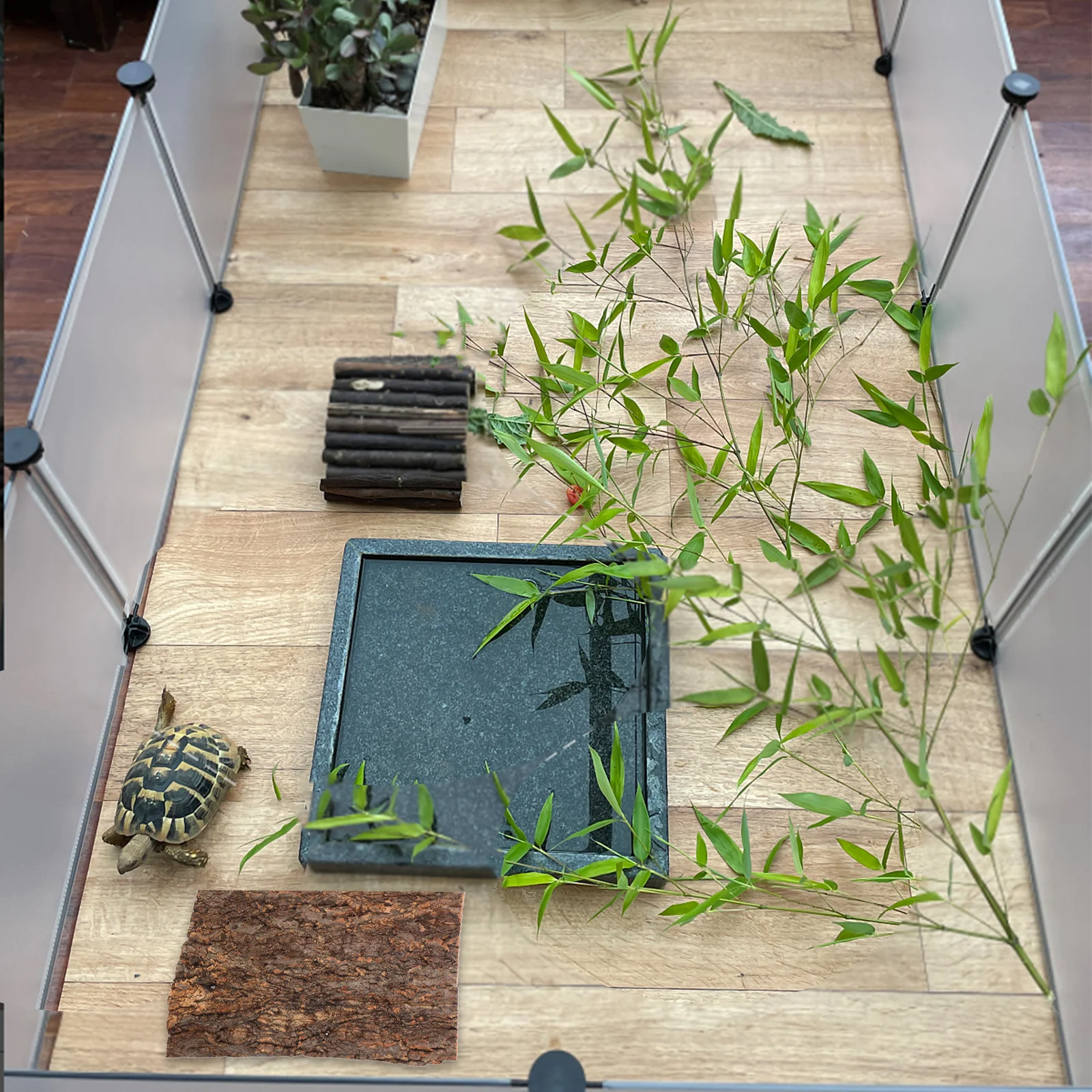 

2pcs Reptile Decor Cork Bark For Reptile Climb Platform Terrarium Decoration Turtle Bask Platform Snake Climbing Bark