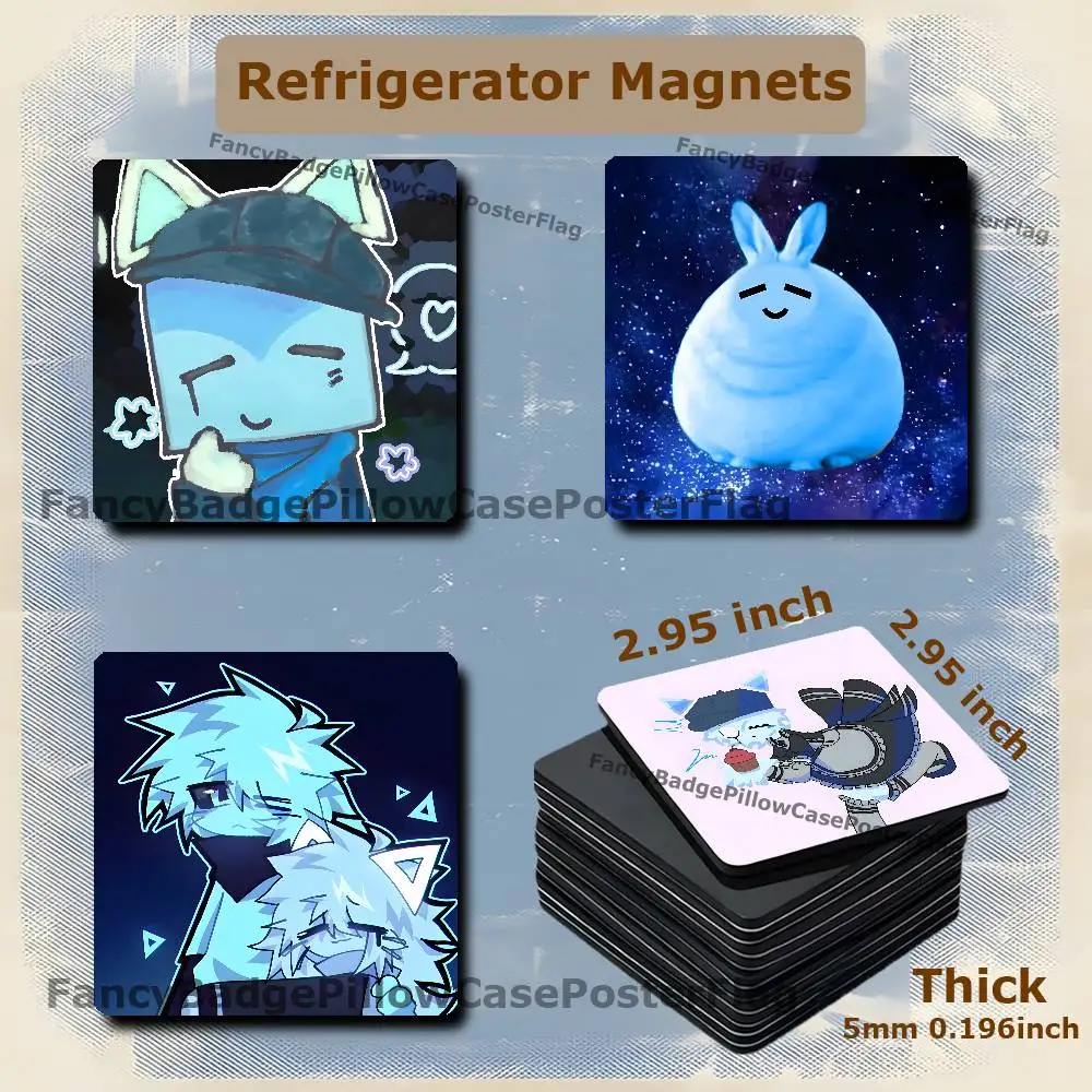 E-Elliot Friend Jsab 75mm Frigerator Magnet Square Stickers Personalize Fridge Refrigerator Wall Door Decoration