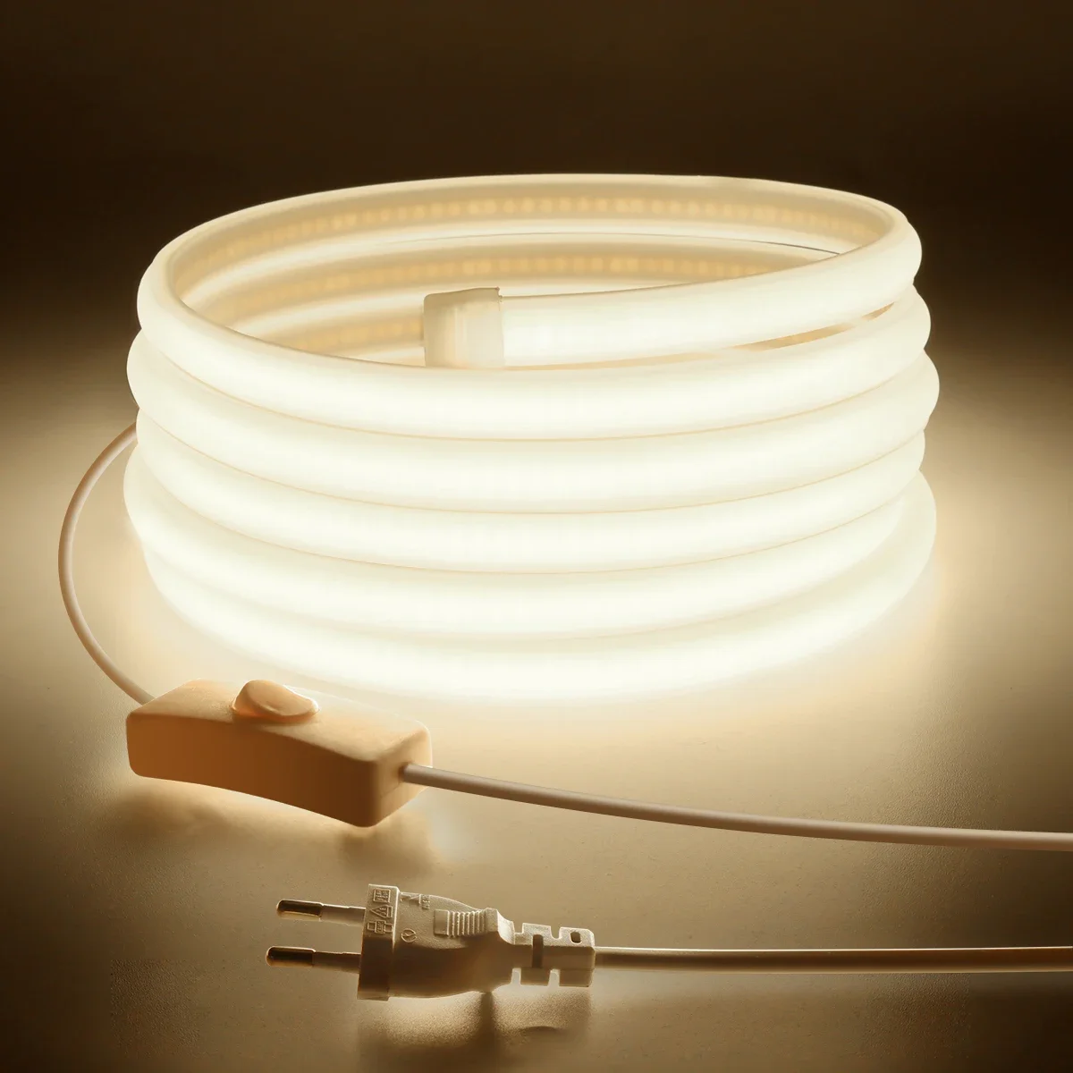 High Brightness COB Led Strip Lights AC110/220V With EU/US Plug Outdoor Garden Lamp Waterproof Flexible Ribbon Kitchen Lighting