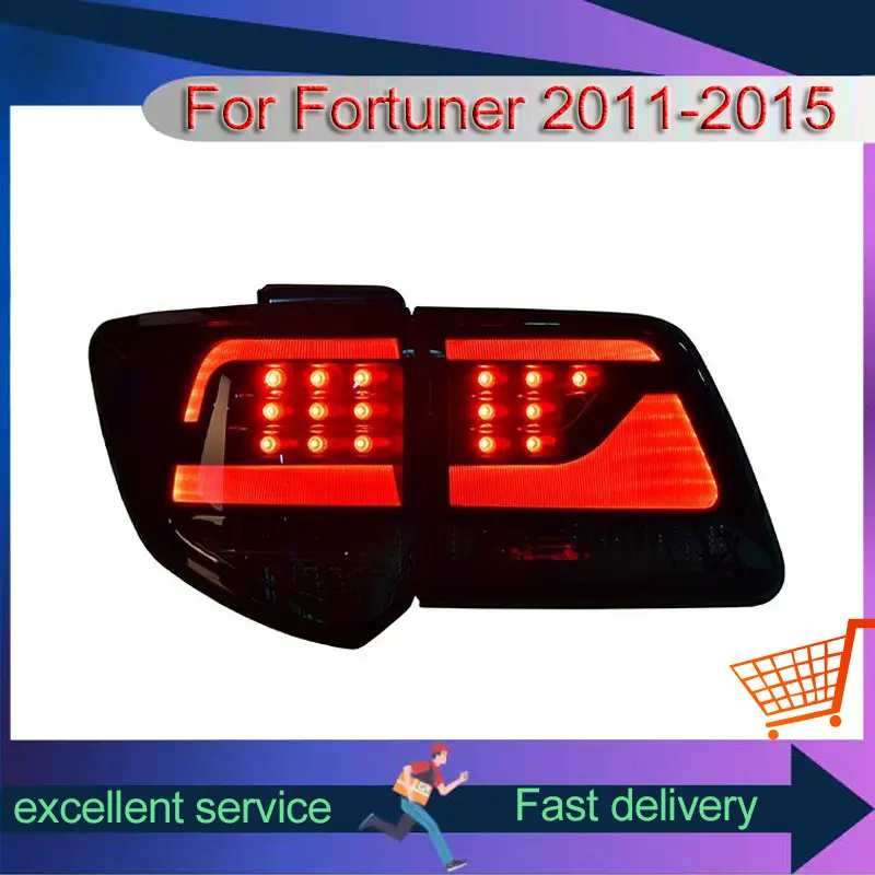 Car Styling For Toyota 2011-2015 Fortuner Taillight Upgrade DRL Rear Lamp LED Dynamic Turn Signal Brake Light Reverse Light