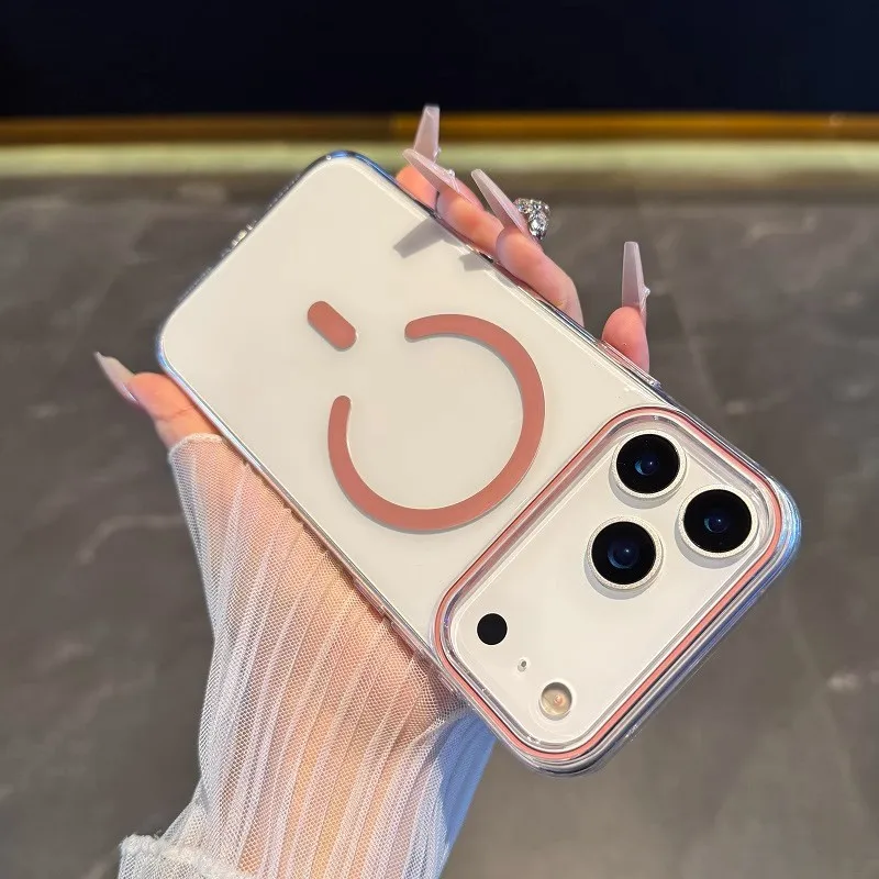 

Magsafe Case for Phone 17 Pro Max Clear PC with Camera Ring Shockproof Cover Anti-Yellowing for Phone 11-17