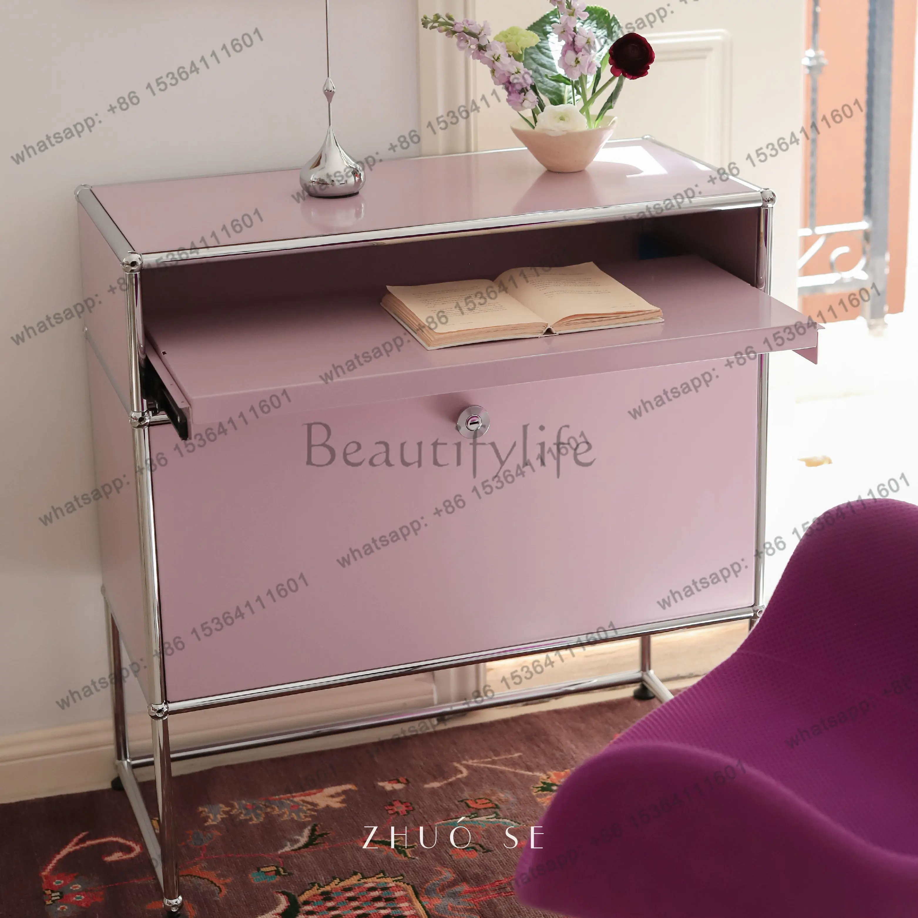 

yj57 French romantic purple bedroom module cabinet modern simple dining side cabinet integrated