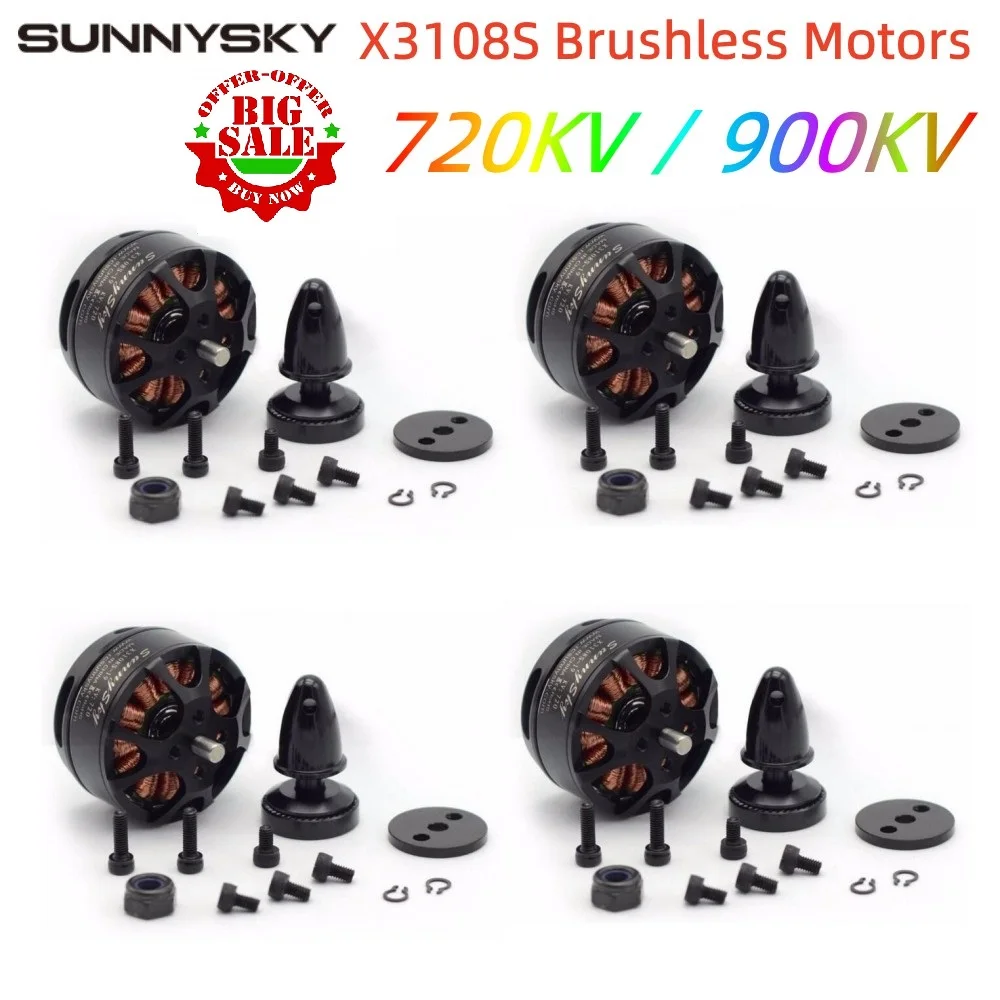 1/2/4PCS SUNNYSKY X3108S 720KV 900KV 325W Outrunner Brushless Motor Efficient Shaft Disk Motor for Multi-rotor Quad-copter