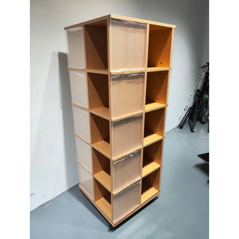 custom.Customized-Shirt Display Rack Rotating with Wheels Shirt Cube Spinner Cloth