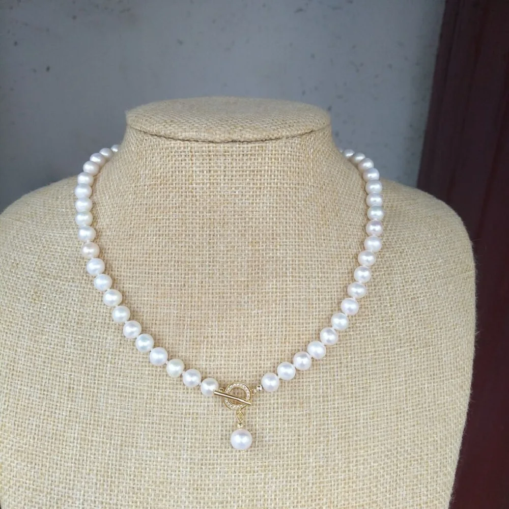 Mini AAAA 6-7mm Japanese Akoya Round White Pearl Necklace 17 