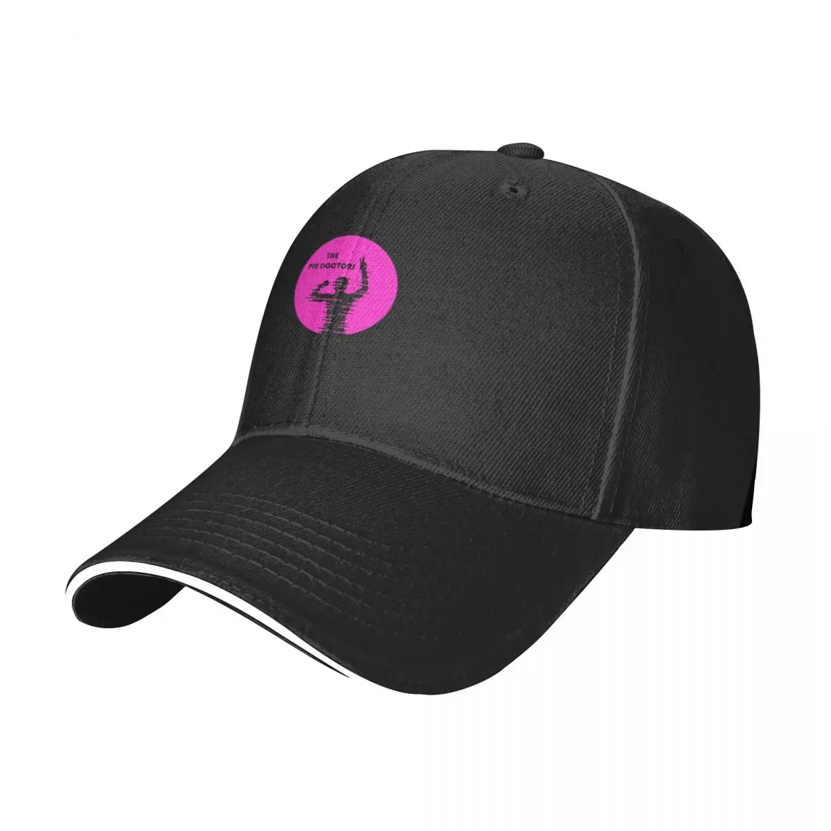 

The Pin Doctors Pink And Black Logo Baseball Cap Thermal Visor Streetwear Golf western Hat Men's Baseball Women's