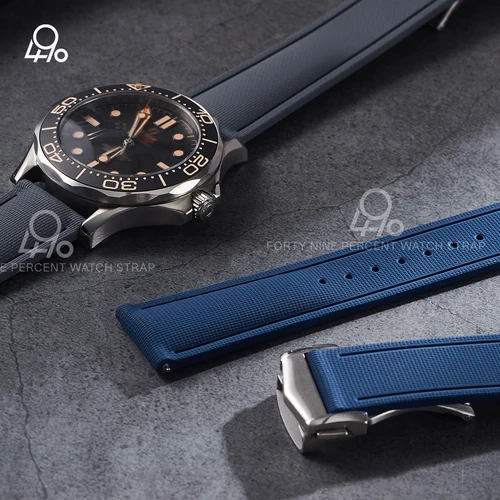 Imagen 2 del producto Pulsera Universal de liberación rápida, correas de reloj de 20mm 21/22mm, correa de reloj de goma FKM de 18/19mm/23mm/24mm para Omega Rolex Tissot Seiko