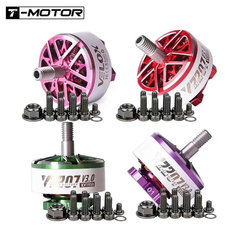 4pcs/lot T-Motor Tmotor Velox V2207 2207 V3 KV1750 KV1950 KV2050 KV2550 5inch Brushless Motor For FPV Racing Drone Quadcopter
