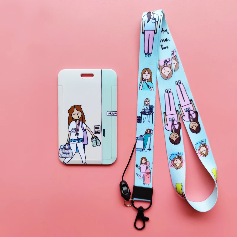 Neue Kreative Arzt Krankenschwester Lanyards ID Abzeichen Halter Frauen Karte Halter Hängen Seil Mädchen Lanyard Karte Fall Versenkbare Clip – Detail 16