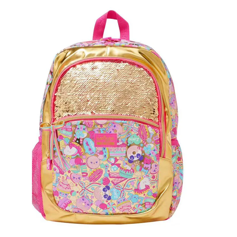 Australia Smiggle Gold Sequins Tornister dla dzieci Plecak o dużej pojemności Plecak z kreskówek Prezent dla ucznia szkoły podstawowej i średniej