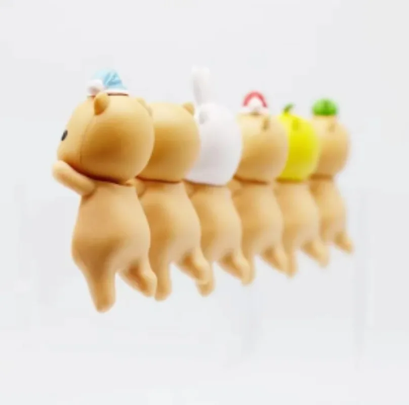 1/2/4/6/12 pièces nouvelle boîte aveugle série Capybara visages mignons poupée à la mode voiture téléphone portable ornements pour enfants jouet cadeaux Surprise