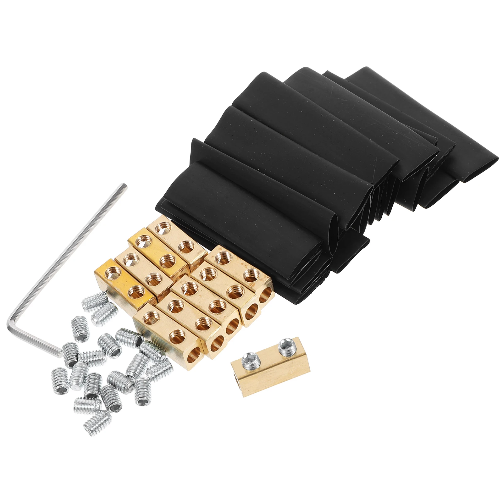 

20 pcs Copper Terminal Wire Connectors Waterproof Quick Electrical Splice OneInOneOut Design Heat Shrink Block Kit