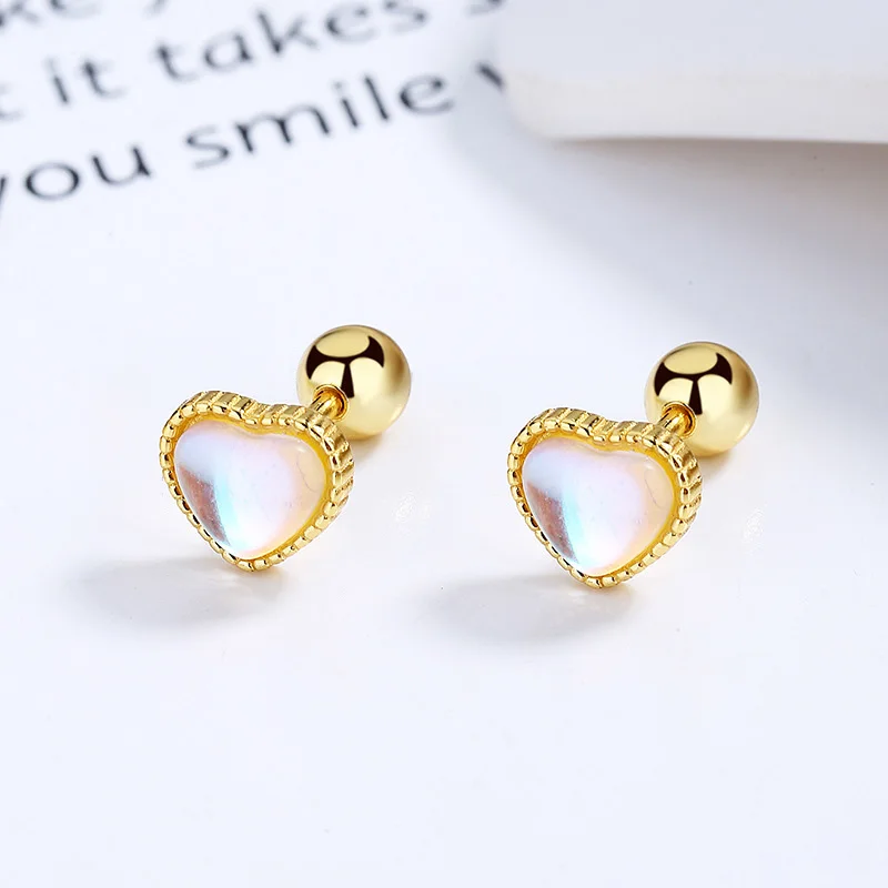 2Pcs Helix Ear Piercing Stud Earrings for Women Zircon Heart Butterfly Ear Tragus Cartilage Piercing Accessories Jewelry Gift