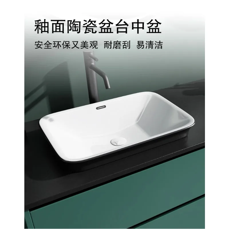 

Шкаф для ванной комнаты из цельного дерева, умный светодиодный сенсорный экран, зеркало, комбинированный умывальник, современный бассейн для мытья рук, простой туалет для ванной комнаты