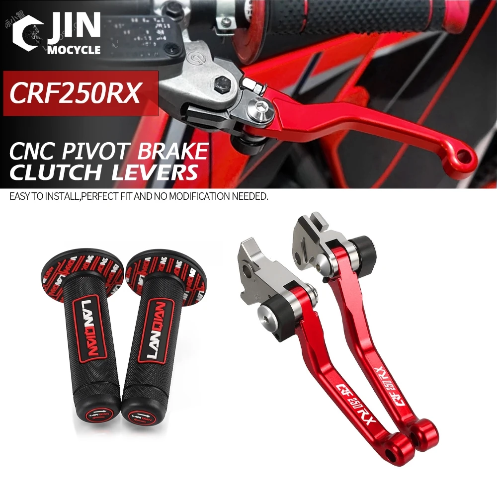 For Honda CRF250RX 2019 2020 2021 2022 2023 CRF 250 RX 250RX Dirt Bike Pivot Foldable Brake Clutch Levers Handlebar Handle Grip