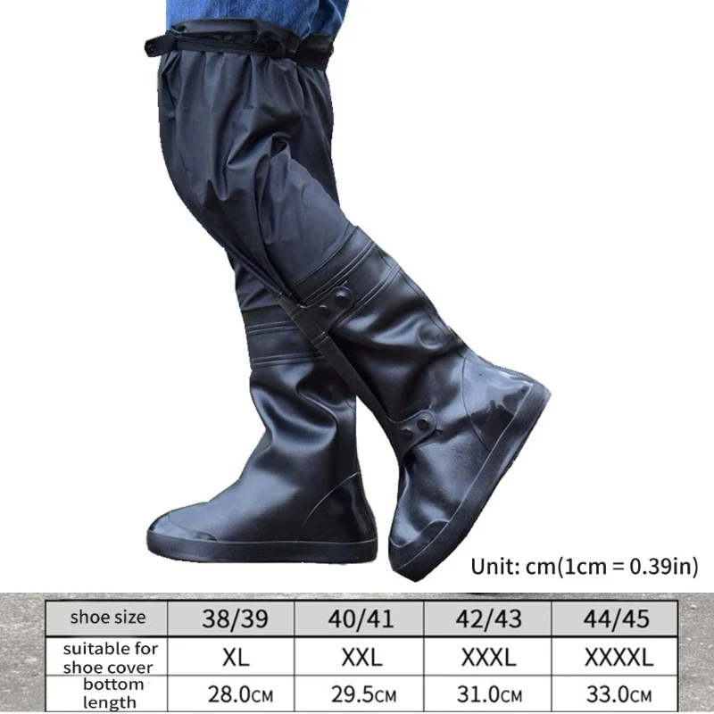 Non-Slip Thickened Wear-Resistant Over-The-Knee Rain Shoe Covers Rain Waterproof Outdoor Riding Water Pants Rain Pants