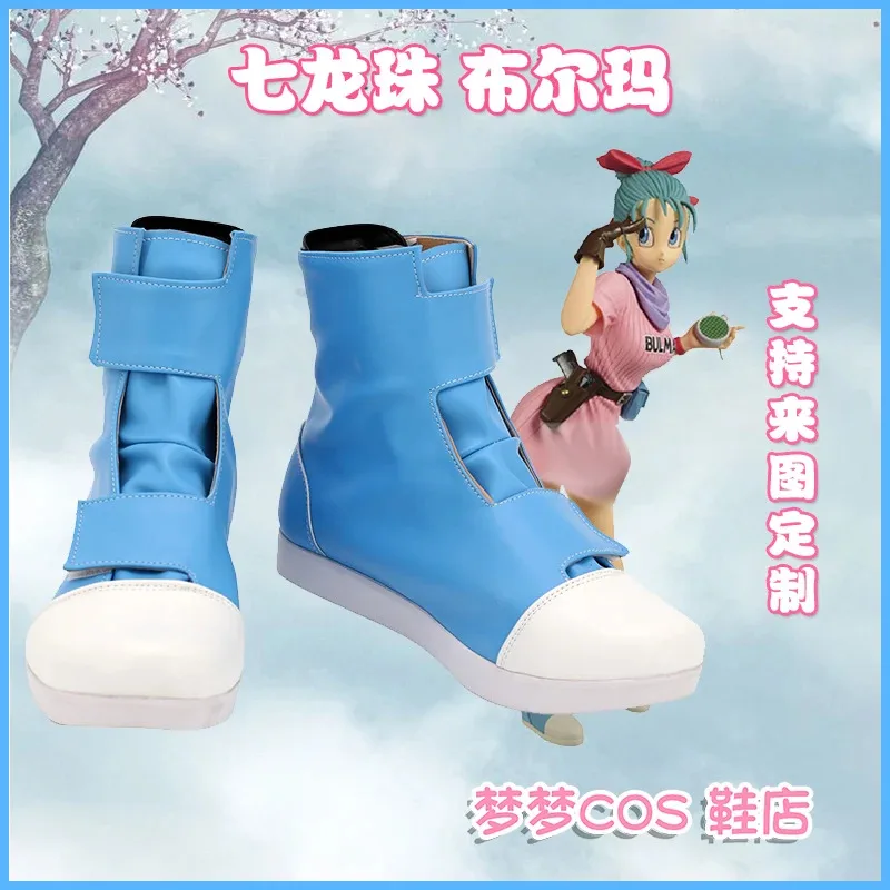 

Bulma Cosplay Shoes Dragon Boots Halloween Anime Blue Boots
