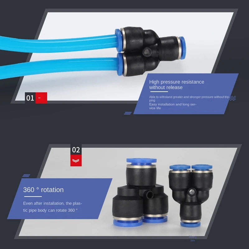 1 Set Plastic Quick Connectors Pneumatic Connector Fitting Quick For Air Water Connecting Pyconnect 10Mm Y Shape PY-10