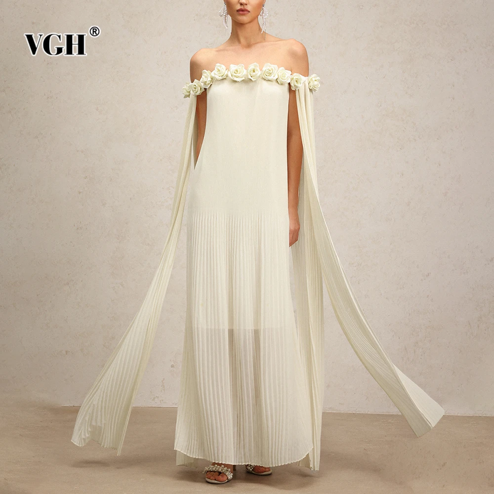 

VGH Роскошные лоскутные длинные платья со складками для женщин с вырезом на шее и открытыми плечами, без рукавов, с высокой талией и открытой спиной, женское вечернее платье