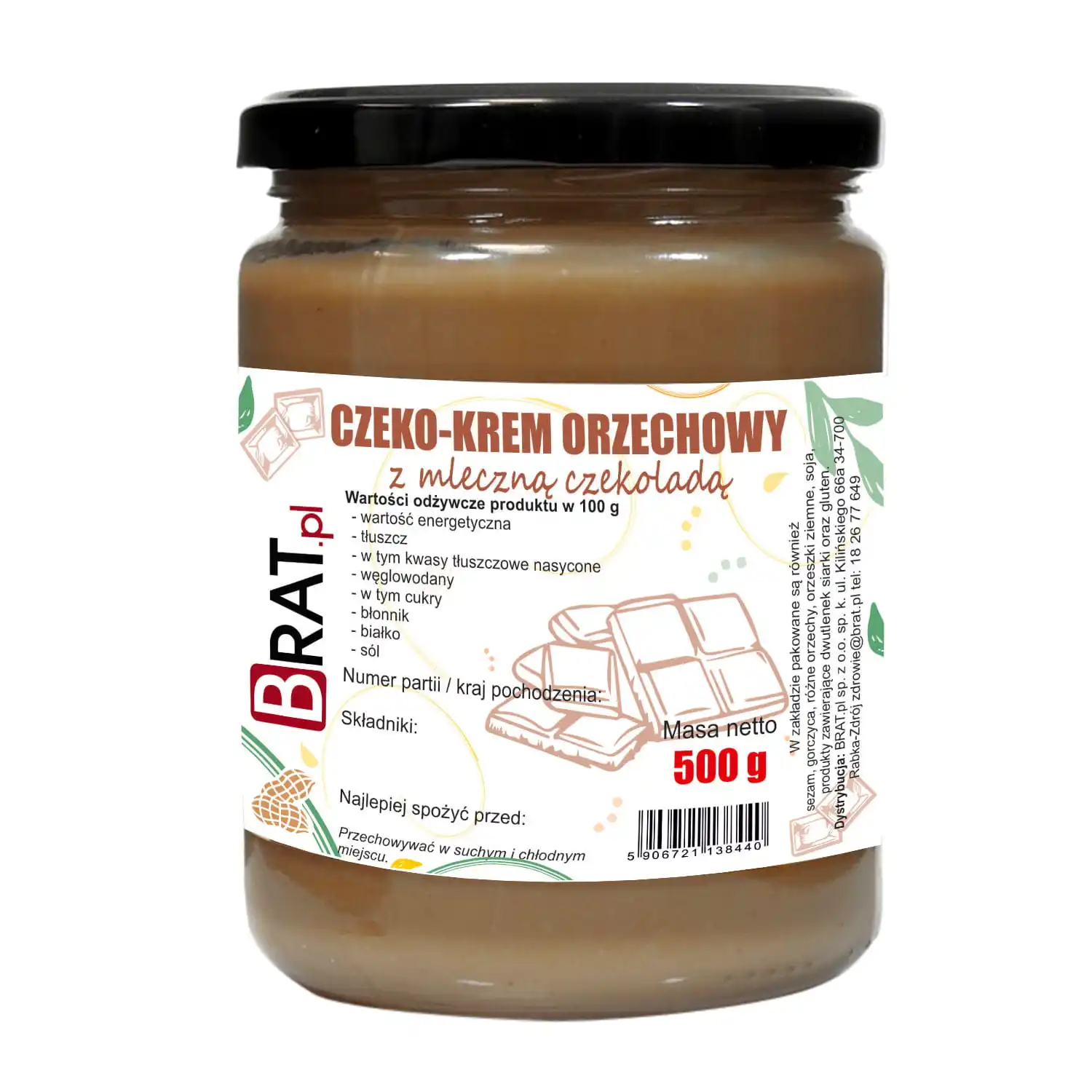 CZEKO-KREM - krem orzechowy z mleczną czekoladą 500g