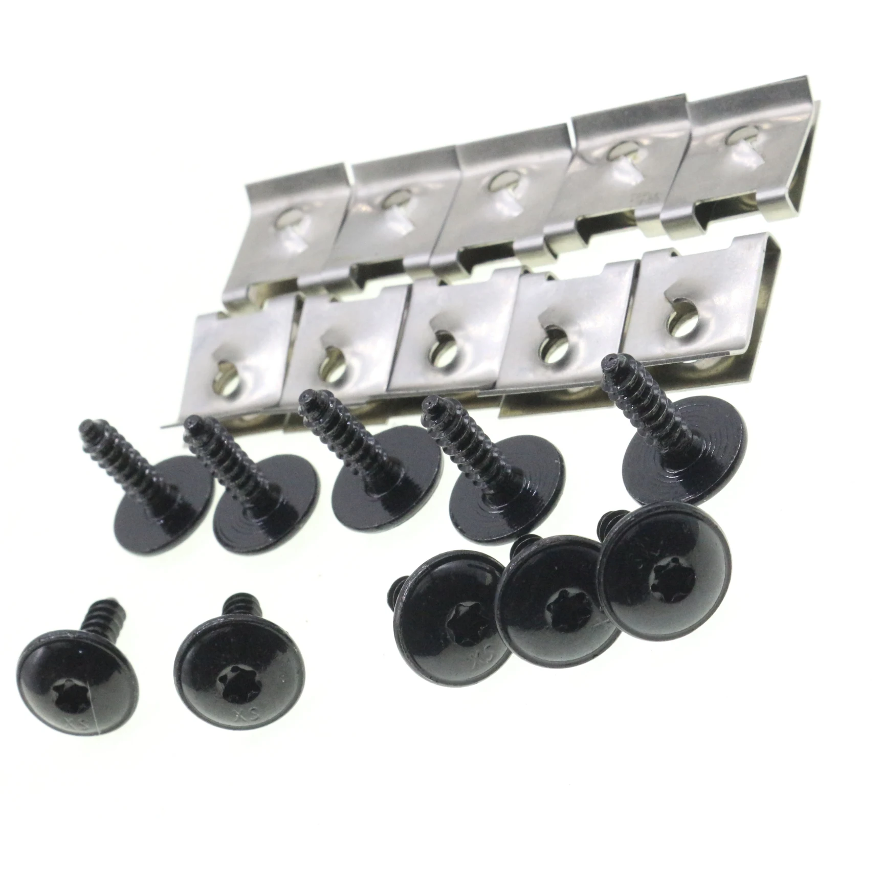 10 Set Splash Shield U Nut Clip & Screw Kit Metal Fastener For Audi A8 Q5 Q7 Q8 RS4 S4 VW Fit N10433701 N90775001 Torx 4.8x16mm