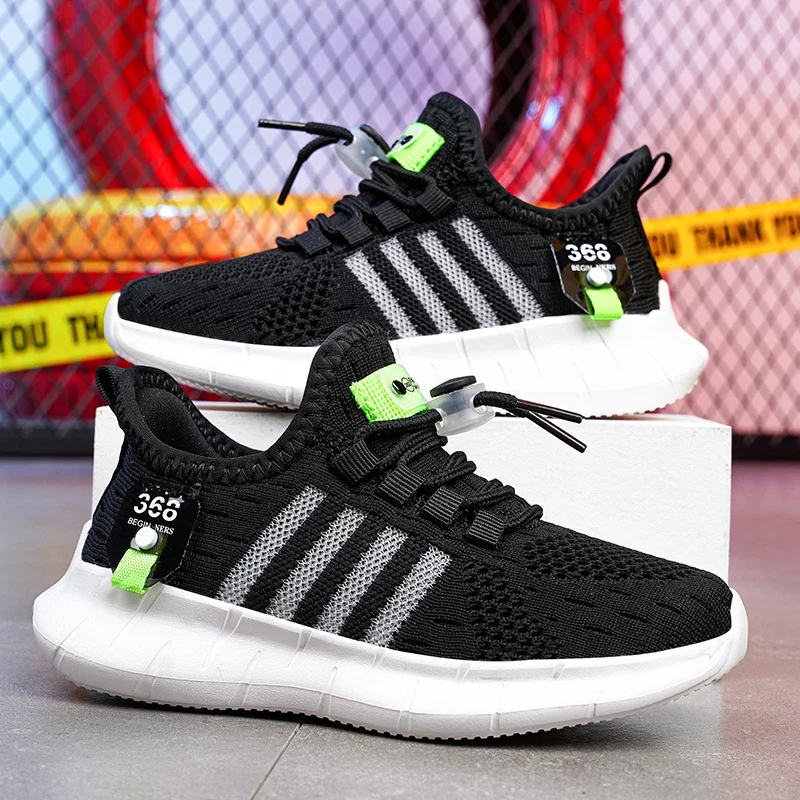 Children Casual Shoes for Boys Breathable Sneaker Summer Air Mesh Kids Hook&Loop Students School Shoe Size 27-38