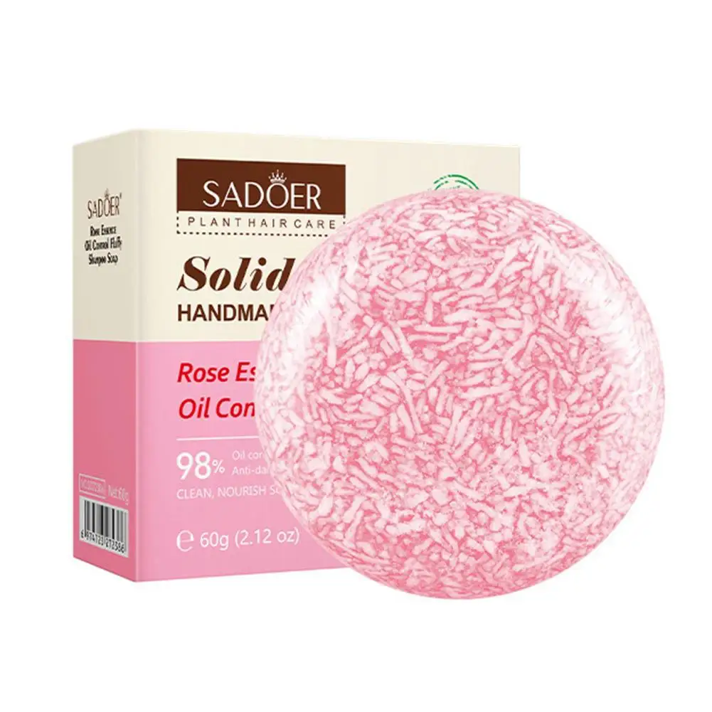 Rose Extract Anti-Dandruff Shampoo Soap Bar Natural Solid Hair Growth Soap Bars for Women Hair Soap Cleansing Nourish Hair Care