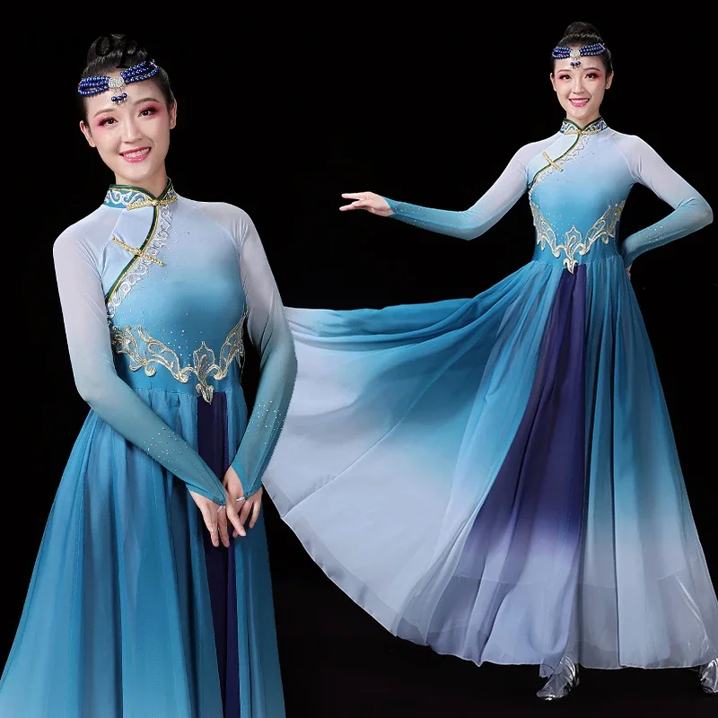 

Mongolian dance performance costumes, Mongolian dance practice skirts, art exams, large swing skirts, Mongolian robes,