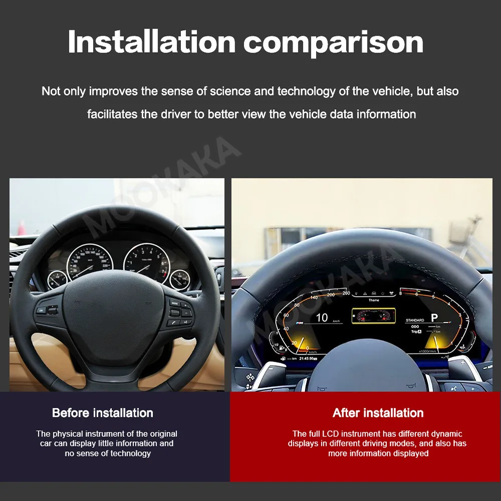 M Sport Carplay For BMW 3 4 Series F30 F31 F32 F33 F34 F36 2013~2020 Car Digital Cluster Virtual Cockpit Dashboard Speed Meter