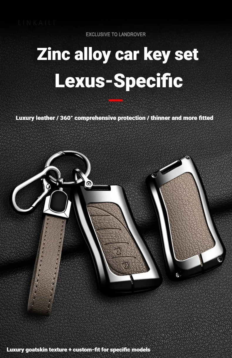 Passend für Lexus ES300h ES350 NX300h NX300 LX570 Rx450h 2020 2017 2016 Auto-Legierung Leder-Schlüsselhülle Schlüsseltasche Schnalle Zubehör – Detail 2