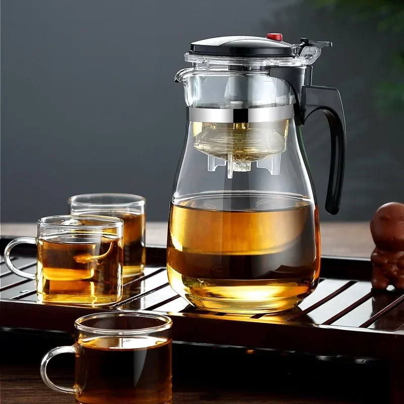 

Heat Resistant Glass Teapot Puer Kettle Tea Infuser Chinese Kung Fu Teawear Set High Borosilicate Thickening Heatable Pot