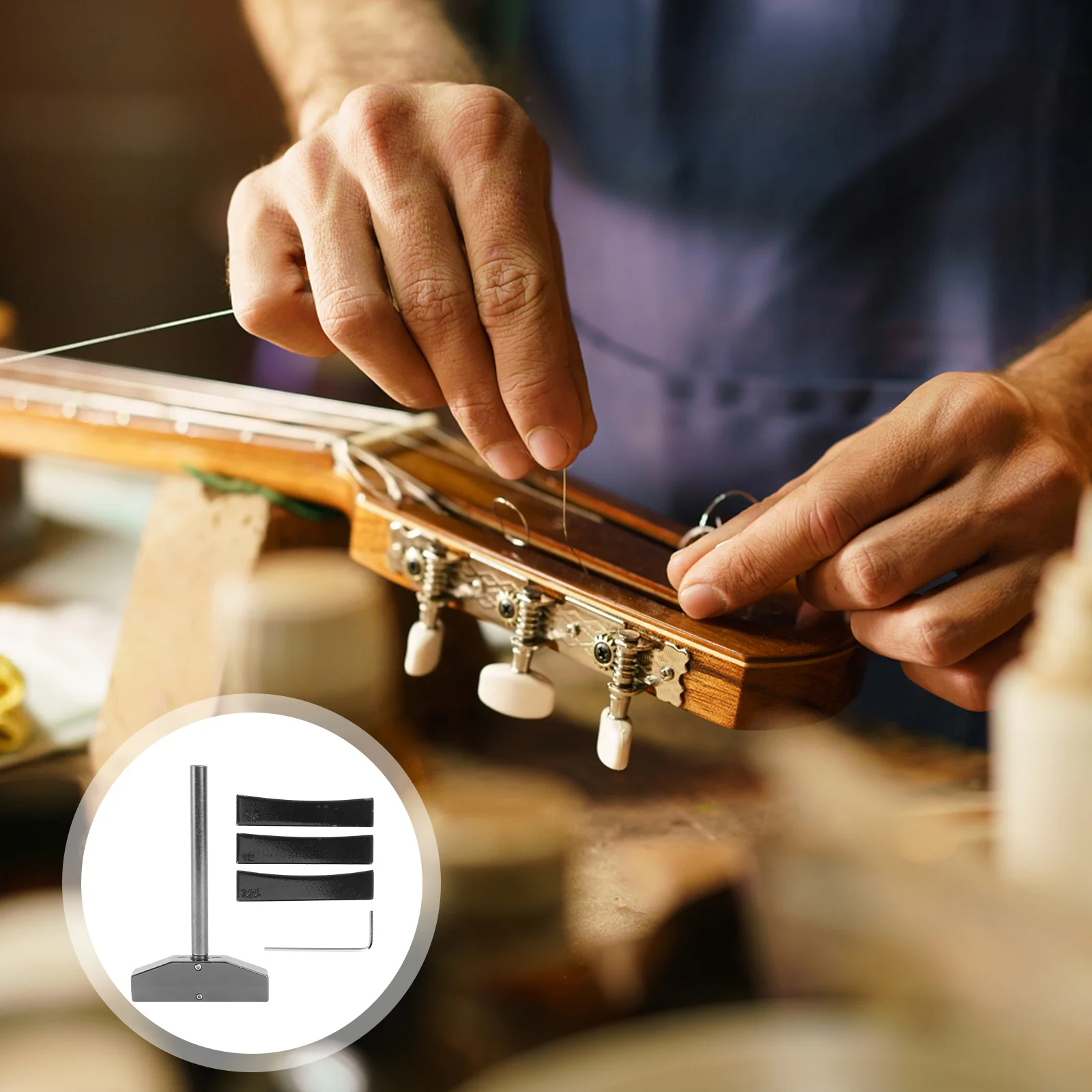 

1Set Fret Press Caul with Inserts Guitar Fret Install Tool Precision Fit for Curved Fretboards Portable Workshop Accessory