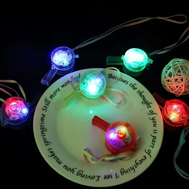 10-50pcs LED Light Up WhistlesToys Glow in the Dark Noice Makers Necklace with Lanyard Glow Whistles Party Supplies Whistles - view 3