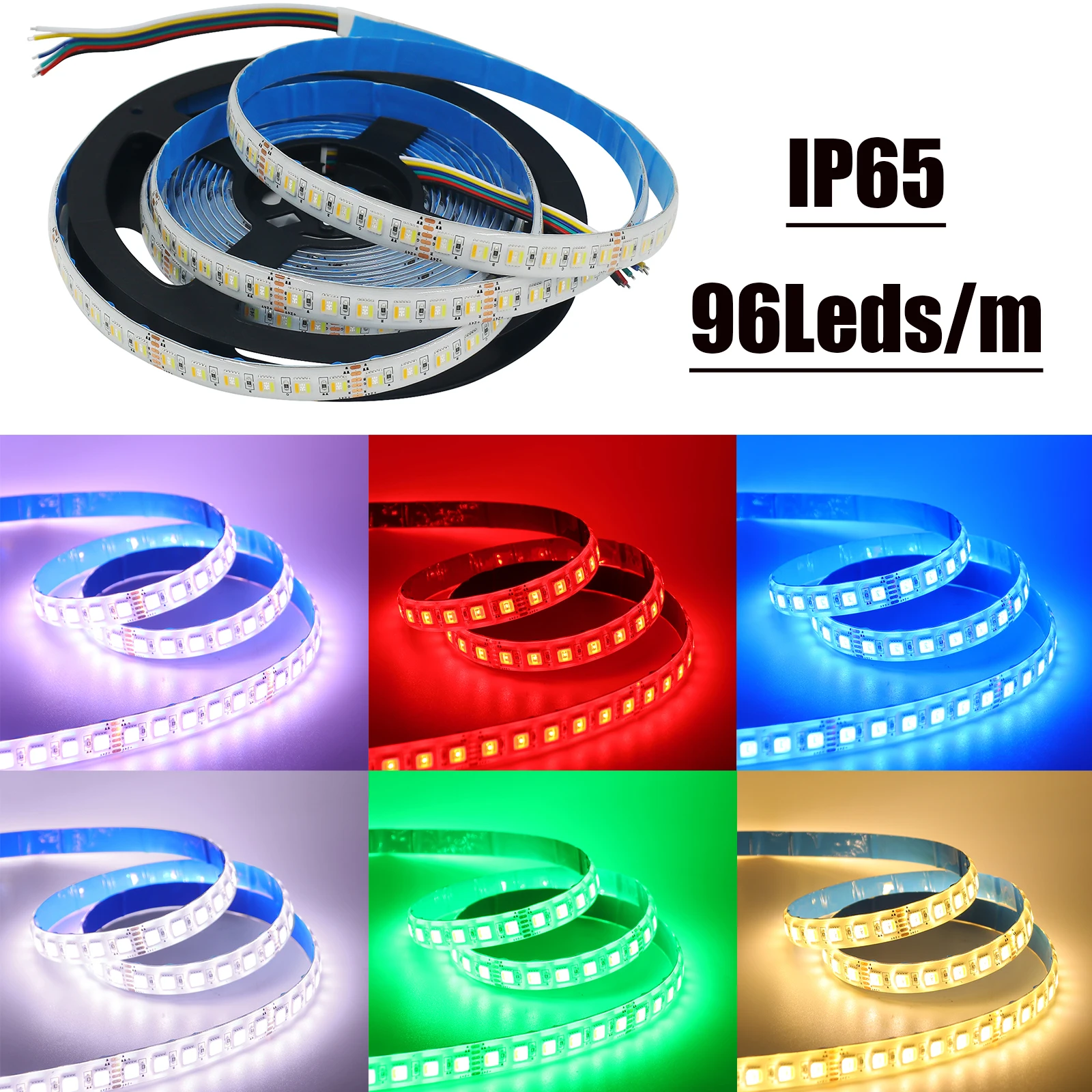 Taśma LED RGB CCT DC 12V 24V 5 kolorów w 1 chipie SMD 5050 60 96 diod/M IP21 IP65 Dekoracja domu Elastyczna taśma wstążkowa Światło linowe