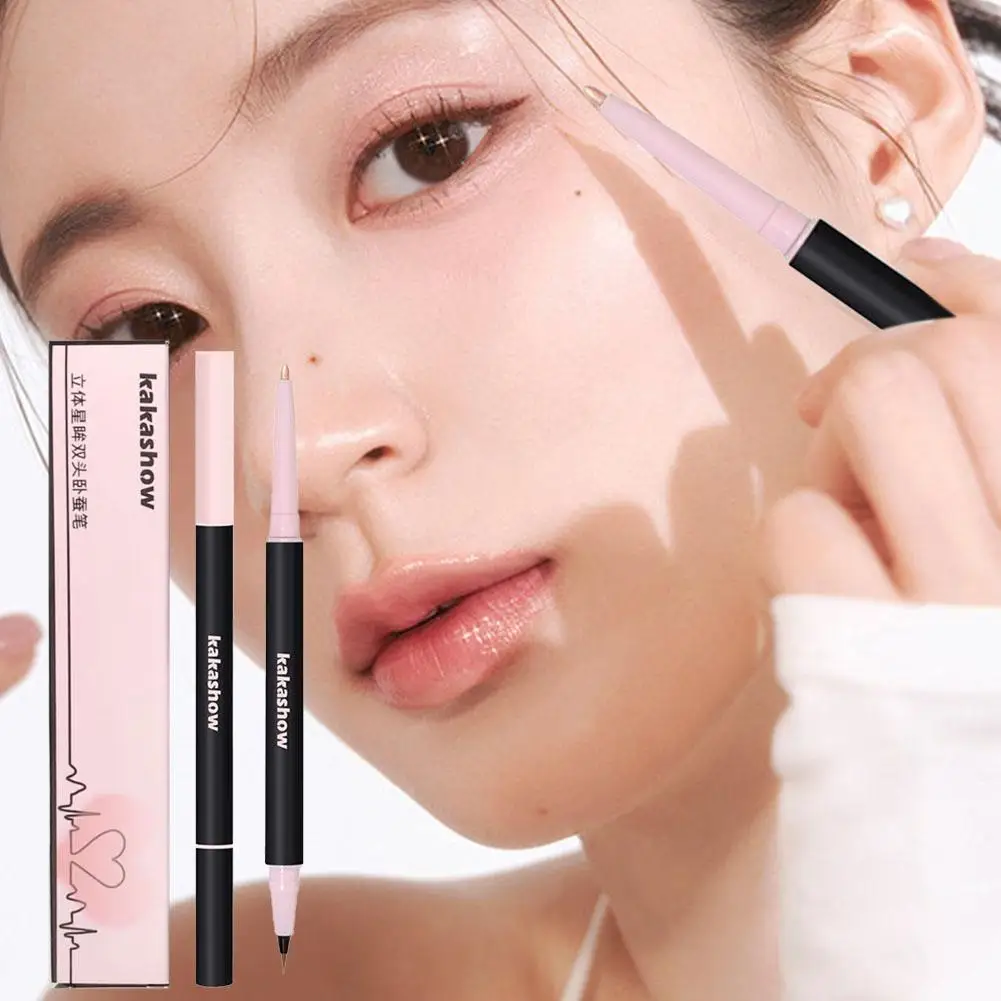 Double Headed Silkworm Pen Contour Eye Shadow Waterproof Pearl Makeup Brighten Silkworm Cosmetics White Eye Y0B7