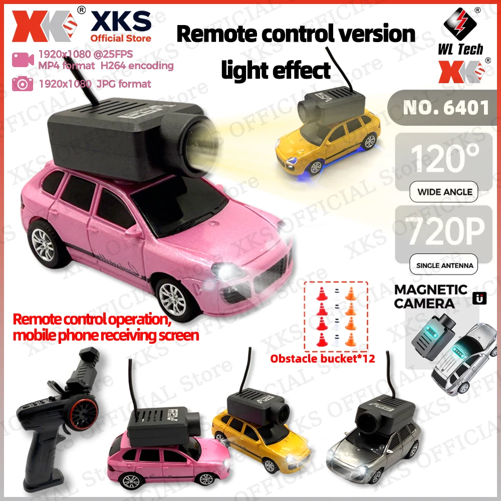 xks-wltonys-mini-remote-control-car-1-64-scale-6401-720p-fpv-hd-camera-gyroscope-light-remote-control-version