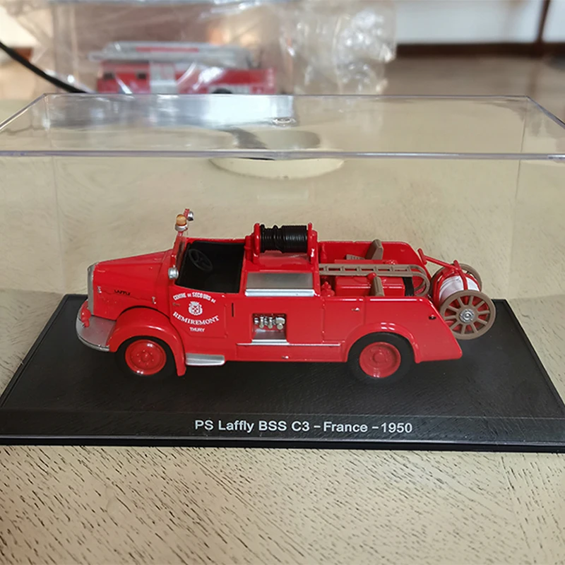 Modelo de aleación de simulación de motor de bomberos, escala 1/50 PS Laffly BSS C3 Francia 1950, pantalla estática, regalo coleccionable, decoración de recuerdo