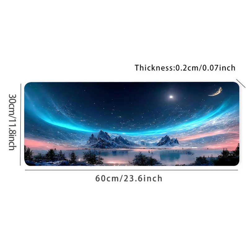 Blue Starry Sky Large Game Mouse Pad Computer HD Desk Mat Keyboard Pad Natural Rubber Non-Slip Mousepad Gift for Friends