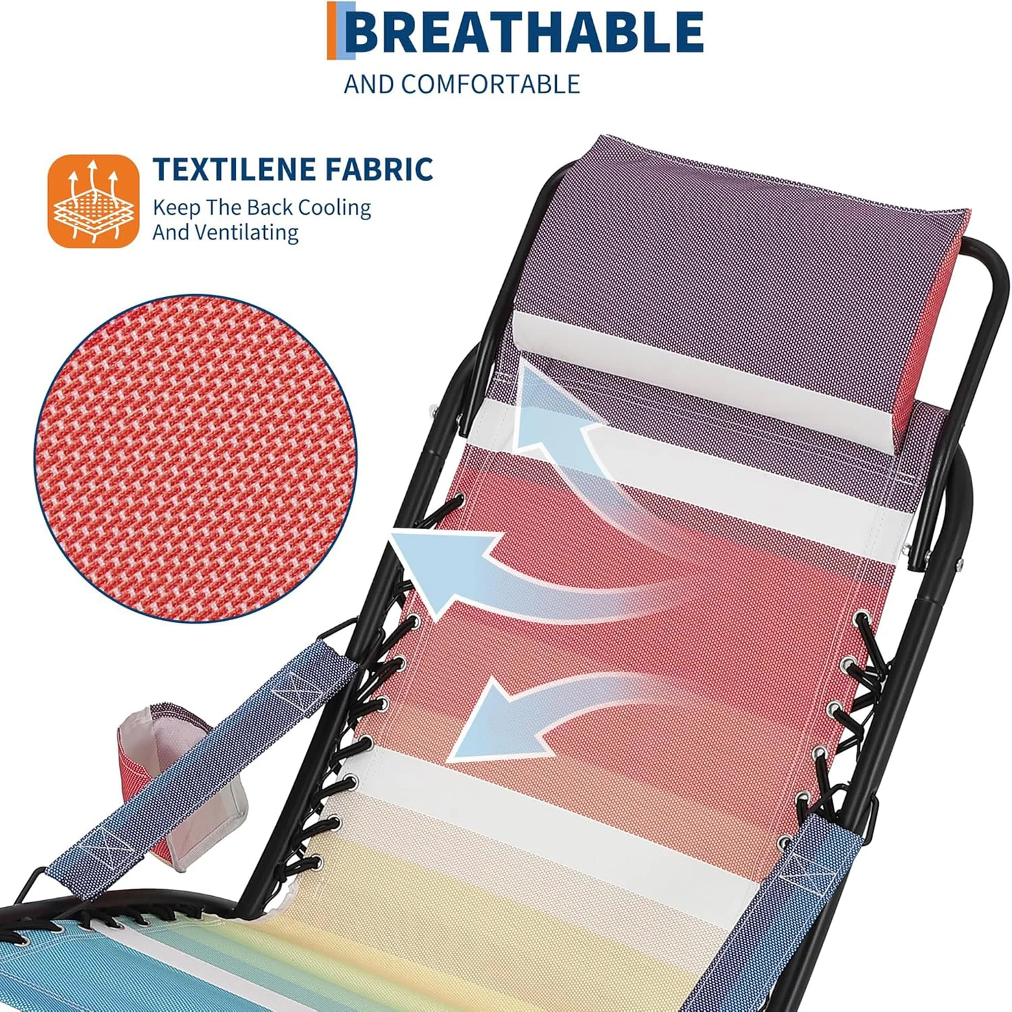 كرسي تخييم قابل للطي مع دعم للرأس، كرسي شاطئ مدمج ومحمول ومستقر، كراسي حديقة قابلة للطي للتخييم في الهواء الطلق والسفر