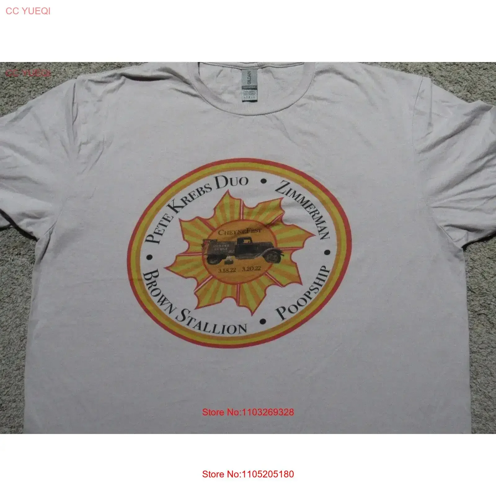 CHEYNE Fest 2022 Dundee Lodge T SHIRT Mens L Poopship Pete Krebs Music Concert vintage Washed fashion Unisex Stylish Casual
