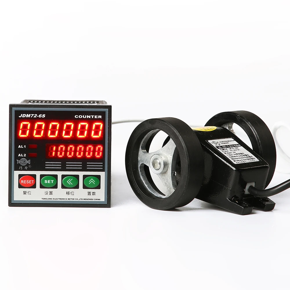 Industry Intelligent 6 Digit Digital Length Measuring Counter Meter with Encoder Wheel for Plastic and Rubbermachinery